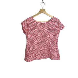 Postmark Anthropologie Women's Bennett Embroidered Floral Knit Striped Top SZ S